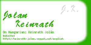 jolan keinrath business card